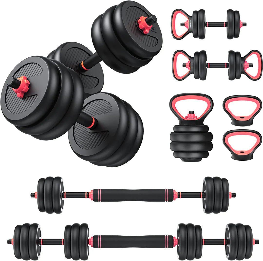 6 In 1 Training Kit - Dumbbells, Kettlebells & Barbells