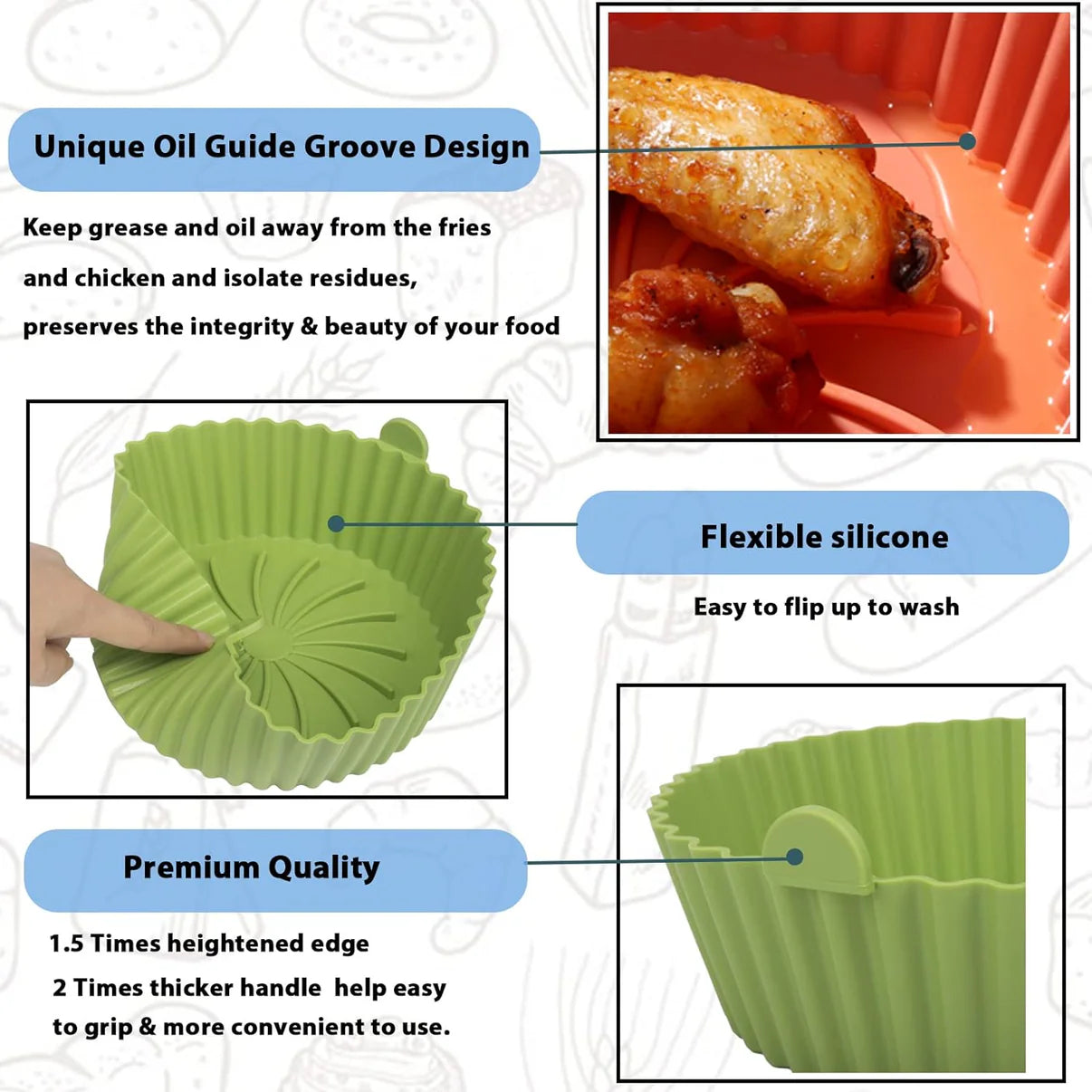 Microwave & Air Fryer Silicone Baking Tray