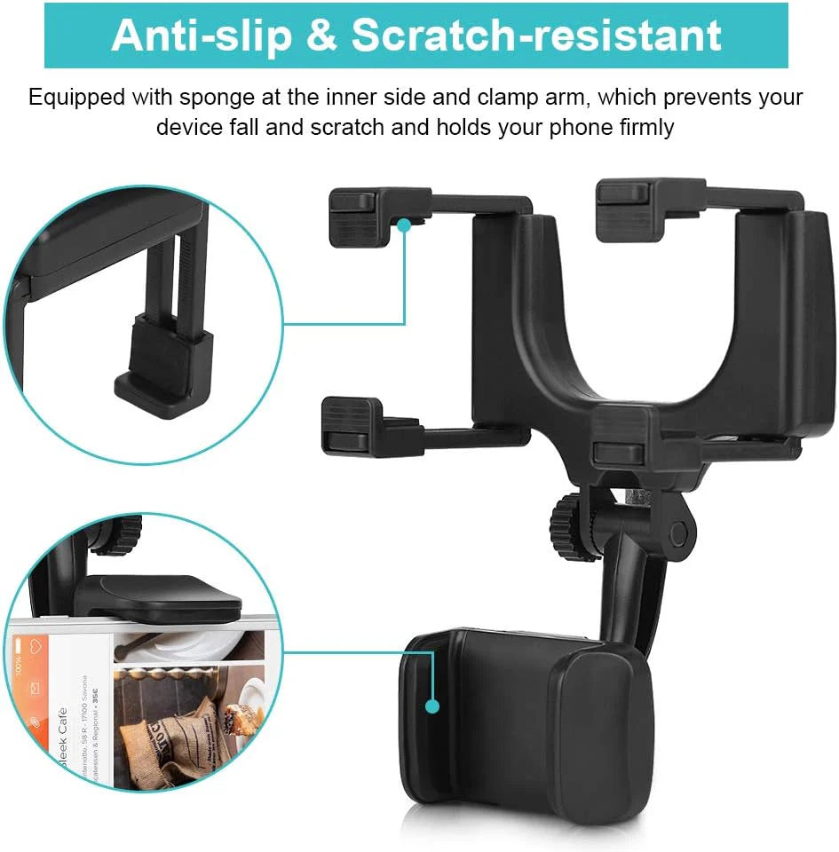 Rearview Mirror Phone Holder